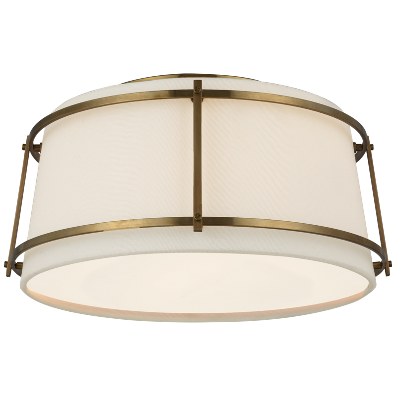 #Finish_Hand-Rubbed Antique Brass with Linen and Frosted Acrylic - Small