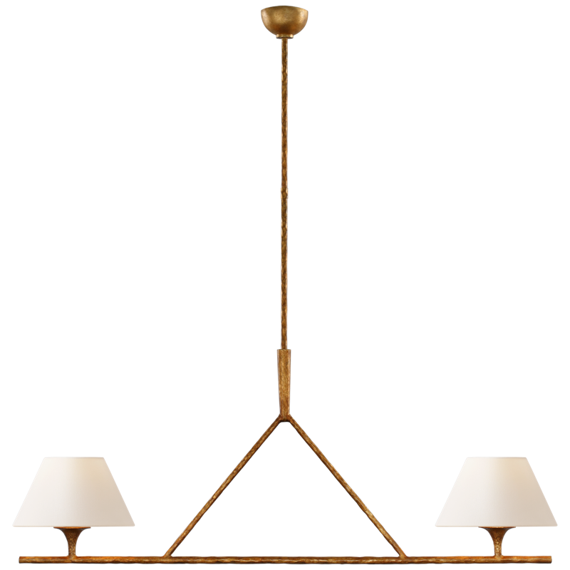 #Finish_Gilded Iron with Linen Shades