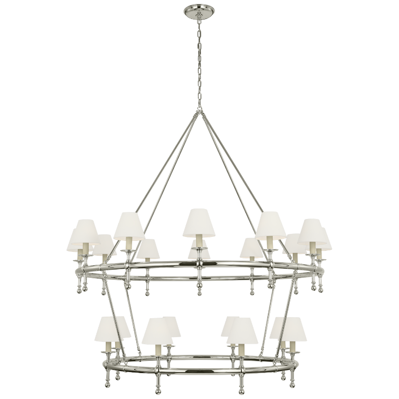 #Finish_Polished Nickel with Linen Shades - Extra-Large