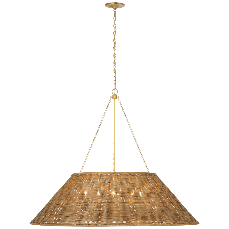 #Finish_Soft Brass with Natural Wicker Shade - Extra-Large
