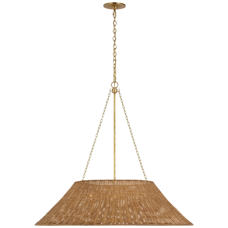 #Finish_Soft Brass with Natural Wicker Shade - Large