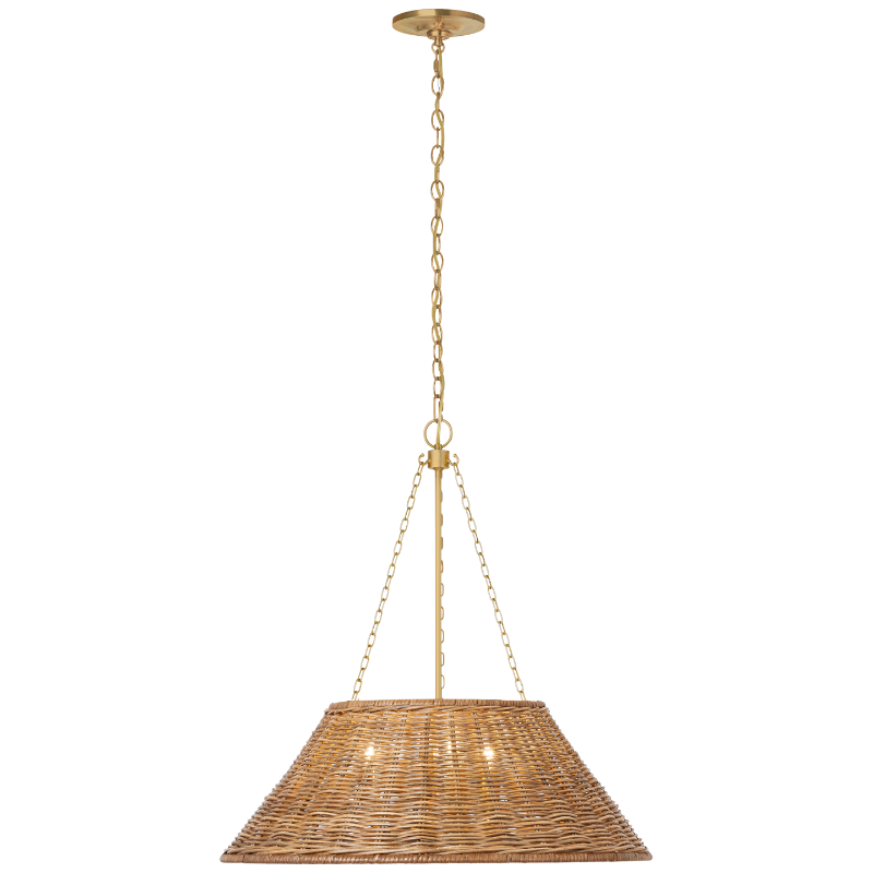 #Finish_Soft Brass with Natural Wicker Shade - Medium