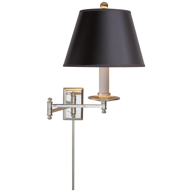 #Finish_Polished Nickel with Black Paper Shade