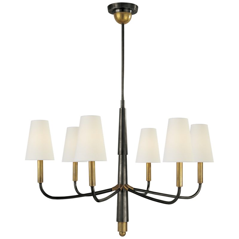 #Finish_Bronze and Hand-Rubbed Antique Brass with Linen Shades - Small