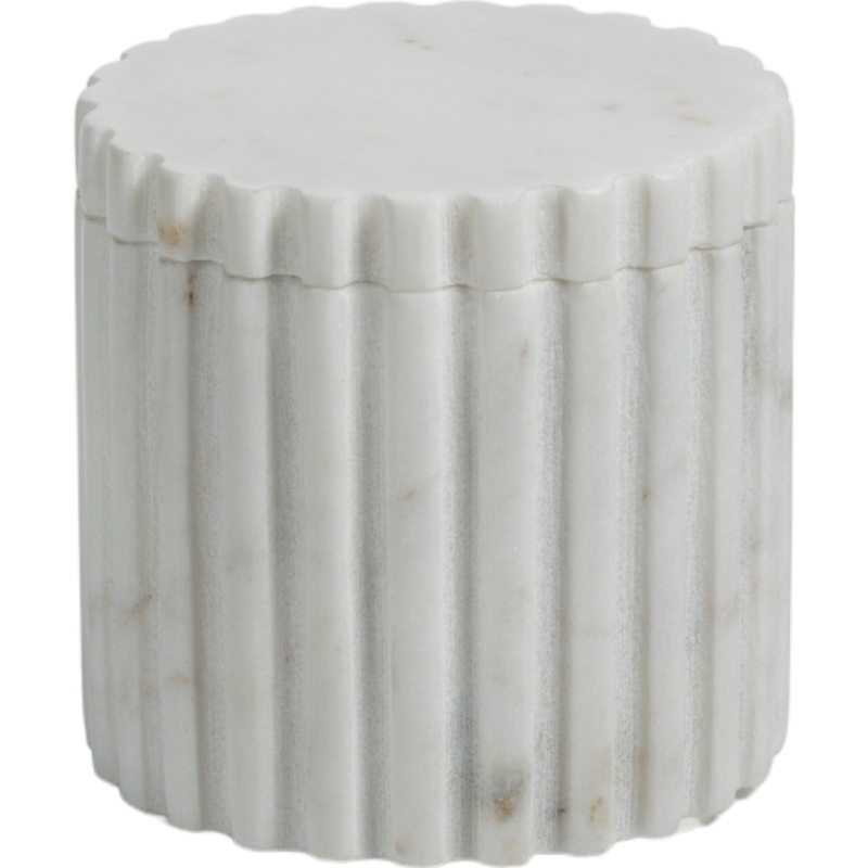 Fluted Marble Canister