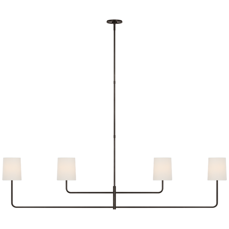 #Finish_Bronze with Linen Shades - Four-Light