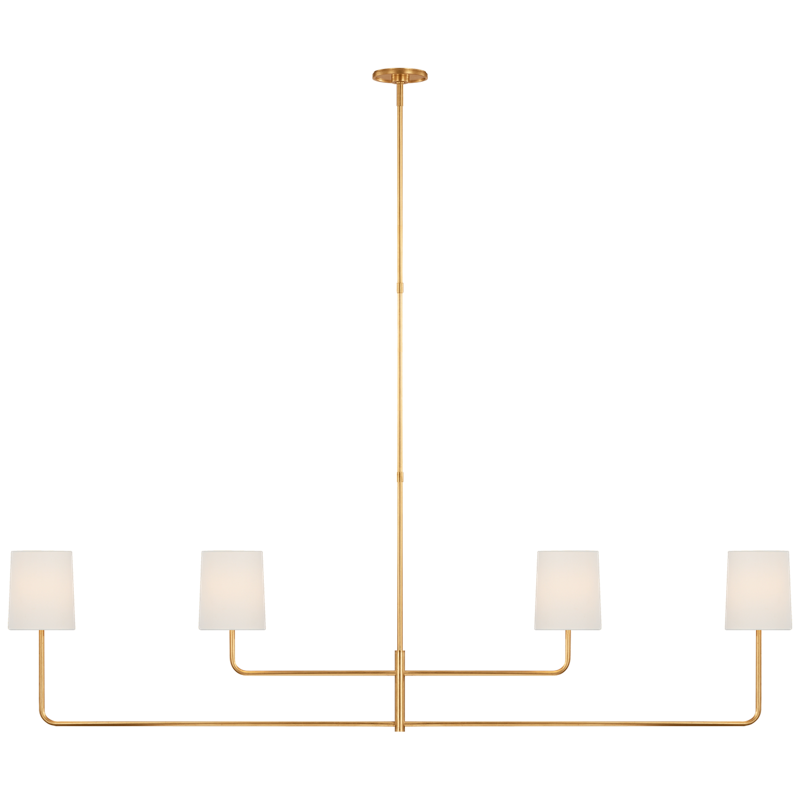 #Finish_Gild with Linen Shades - Four-Light