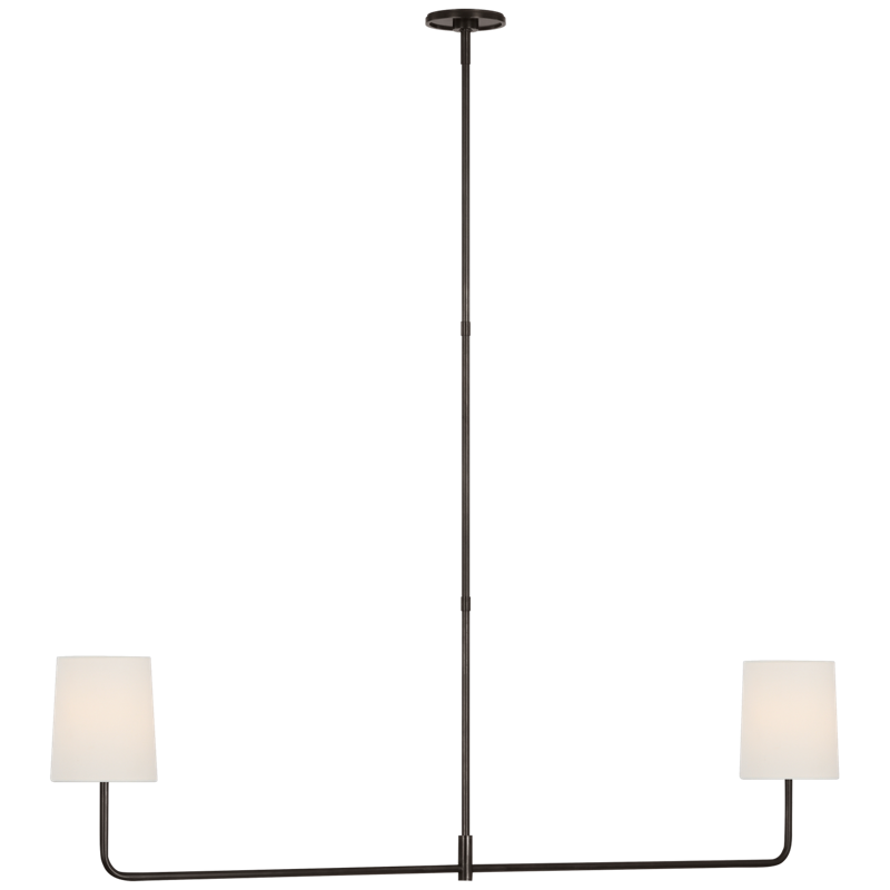 #Finish_Bronze with Linen Shades - Two-Light