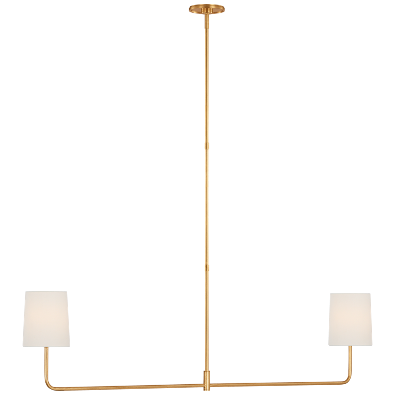 #Finish_Gild with Linen Shades - Two-Light