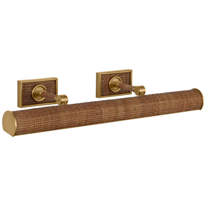 #Finish_Antique Burnished Brass with Natural Woven Rattan - 24"