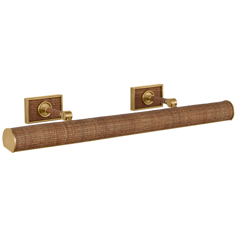 #Finish_Antique Burnished Brass with Natural Woven Rattan - 30"