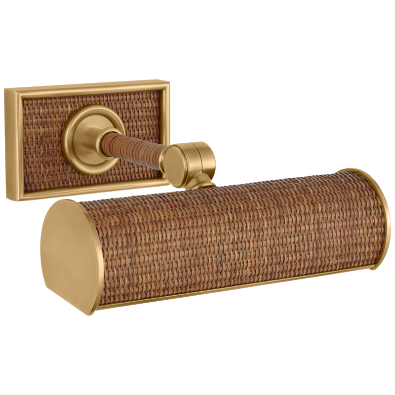 #Finish_Antique Burnished Brass with Natural Woven Rattan - 8"
