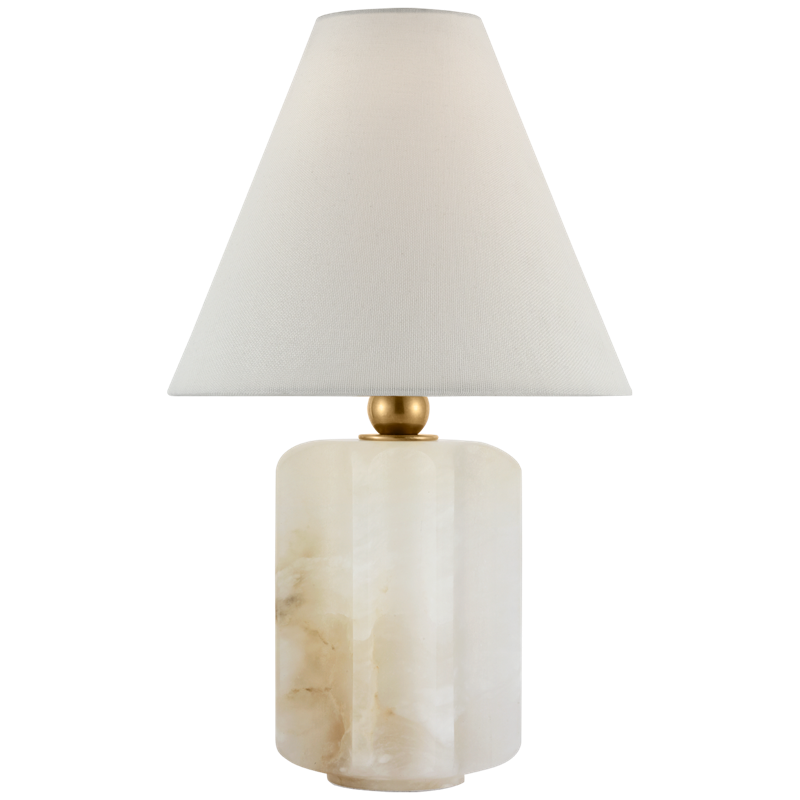 #Finish_Alabaster and Hand-Rubbed Antique Brass with Linen Shade