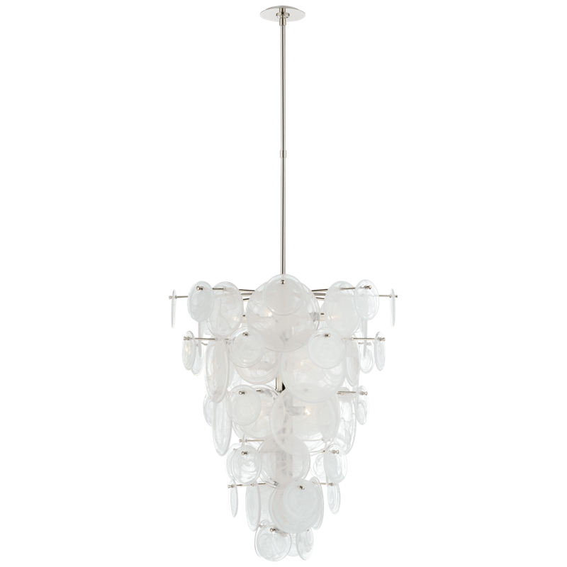 #Finish_Polished Nickel with White Strie Glass