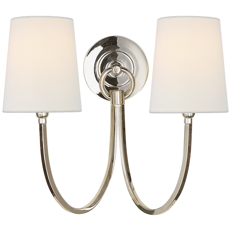 #Finish_Polished Nickel with Linen Shade