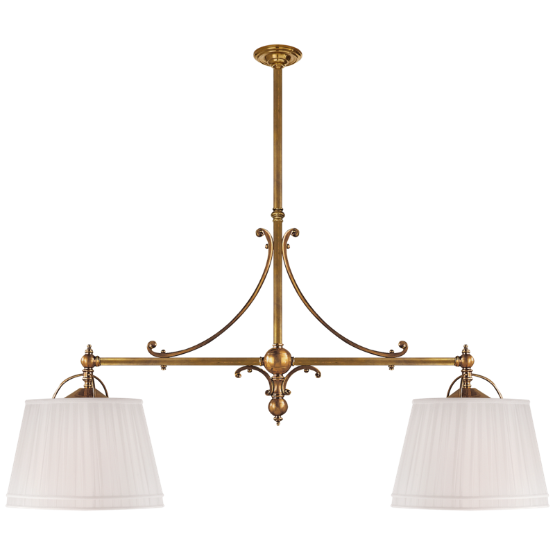 #Finish_Antique Burnished Brass with Linen Shades