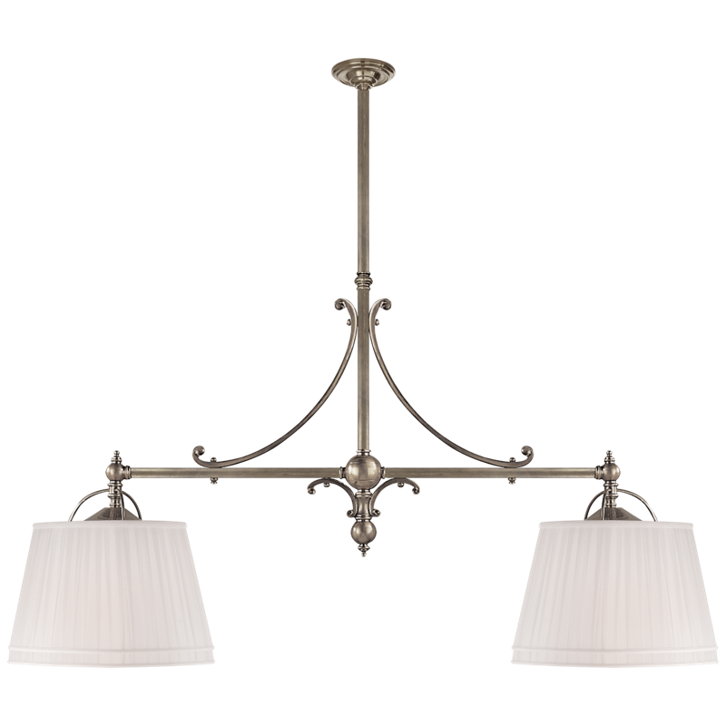 #Finish_Antique Nickel with Linen Shades