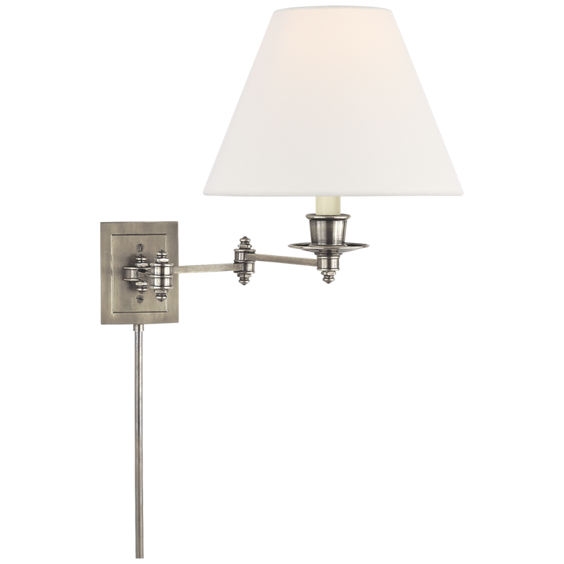 #Finish_Antique Nickel with Linen Shade