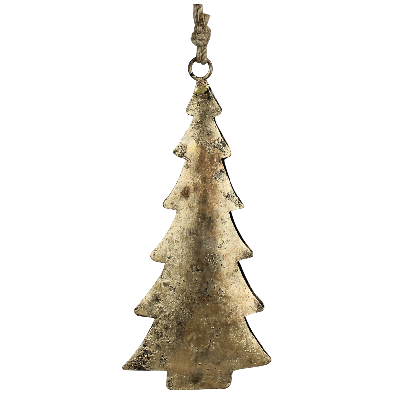 Antique Brass Christmas Tree Ornament, Set of Six