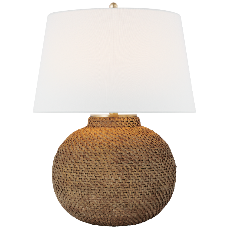 #nan_Natural Rattan with Linen Shade - Small