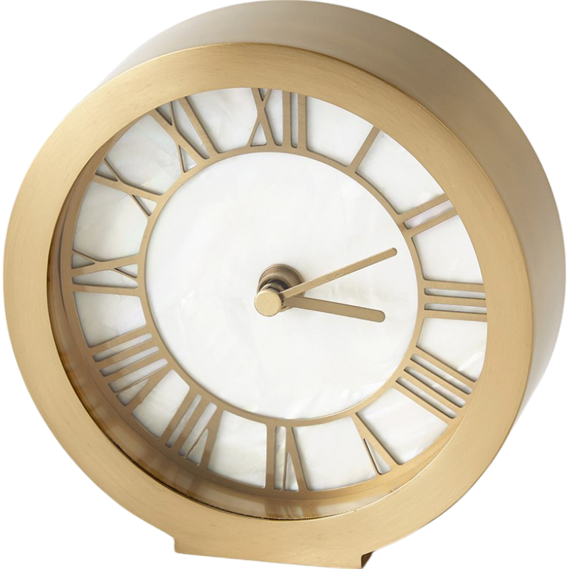 Brass Mother of Pearl Clock