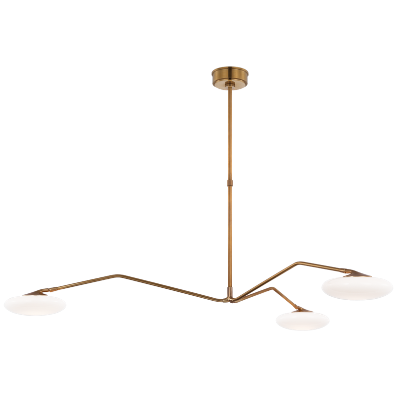 #Finish_Soft Brass with White Glass - Extra-Large Three Light