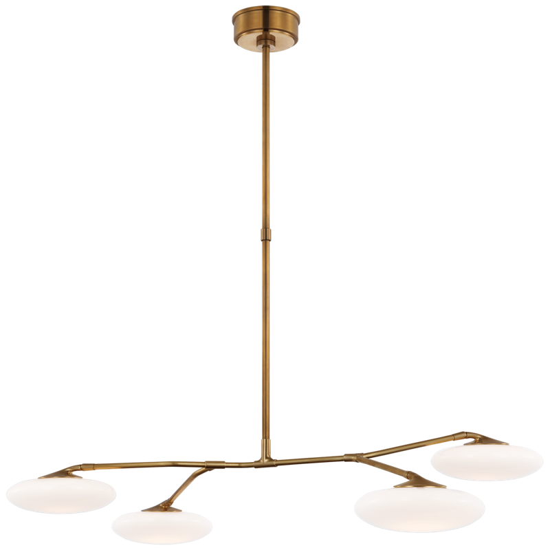 #Finish_Soft Brass with White Glass - Large Four Light