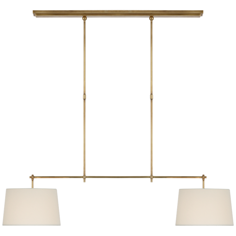 #Finish_Hand-Rubbed Antique Brass with Linen Shades - Medium