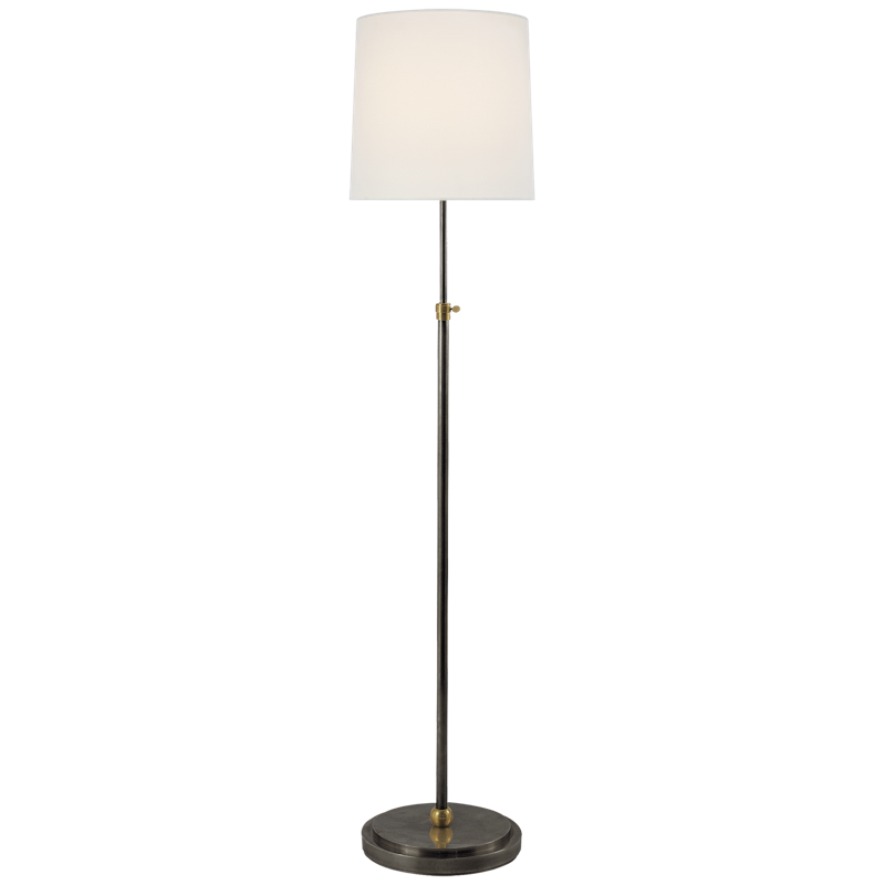 #Finish_Bronze with Hand-Rubbed Antique Brass and Linen Shade