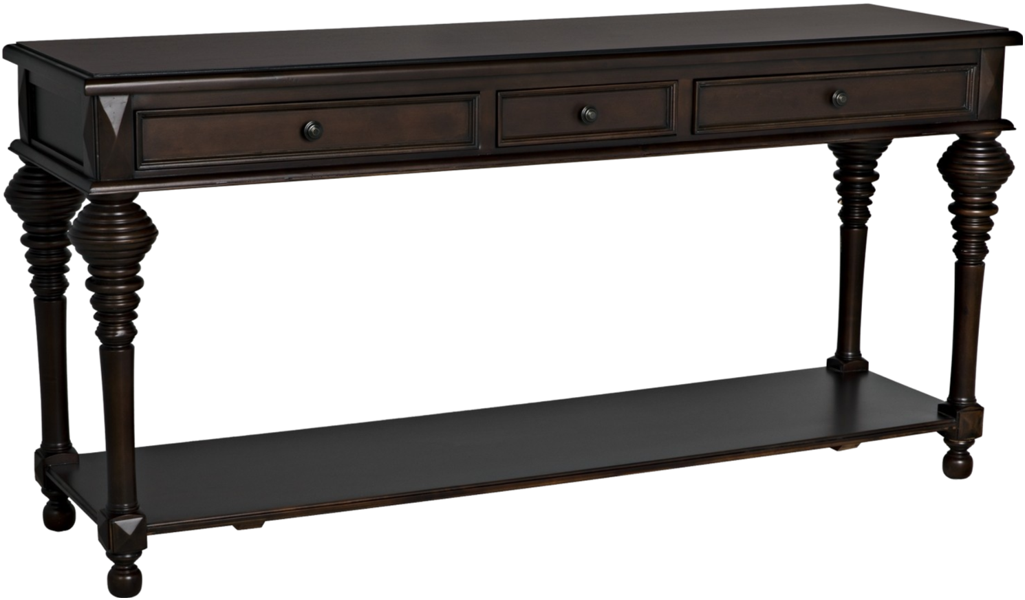 Colonial Sofa Table, Distressed Brown