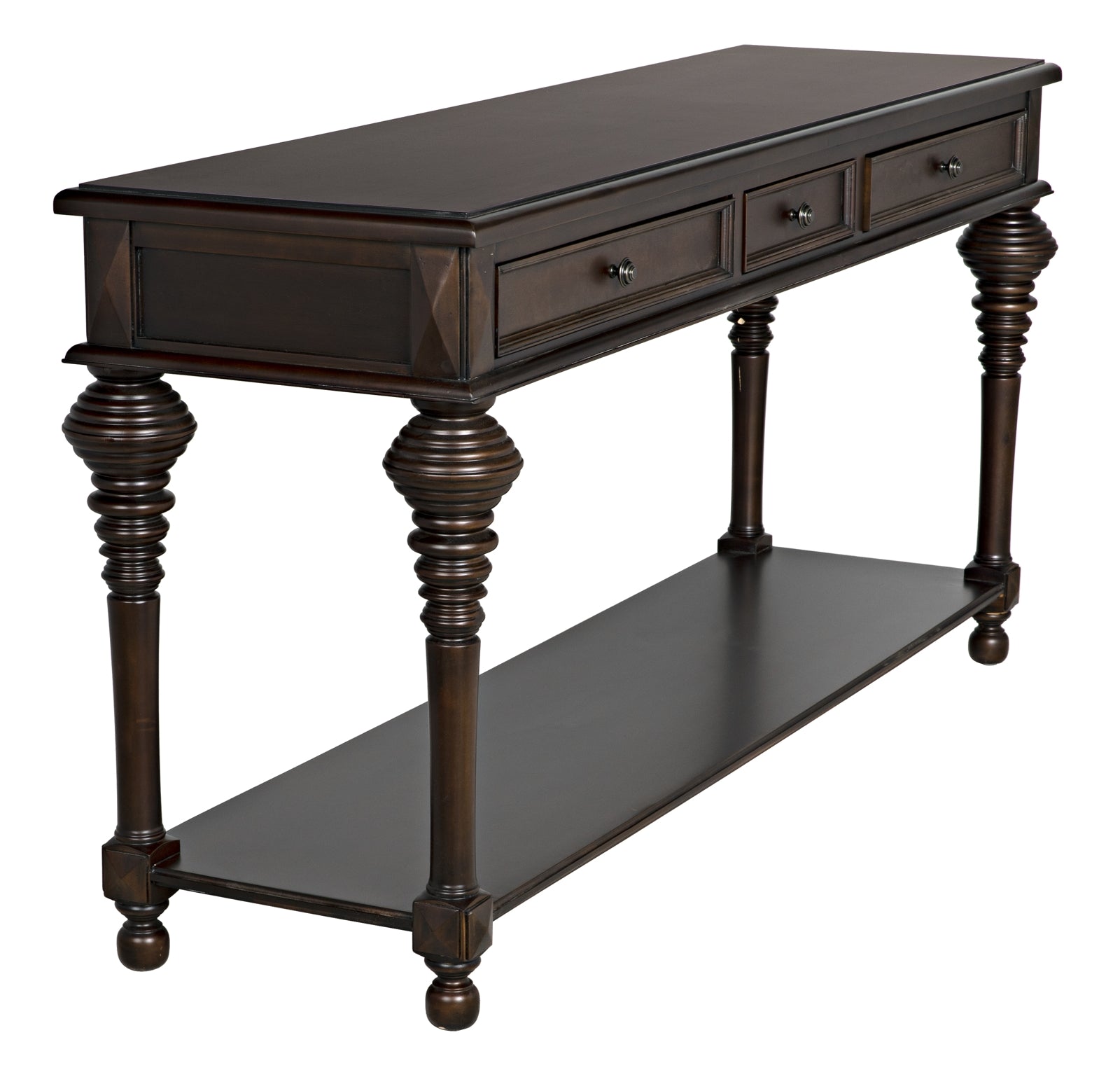 Colonial Sofa Table, Distressed Brown