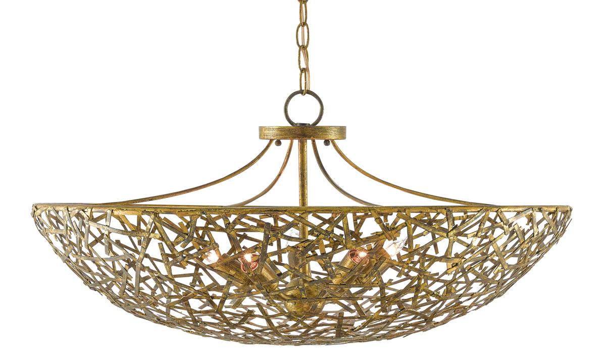 Confetti Bowl Gold Chandelier