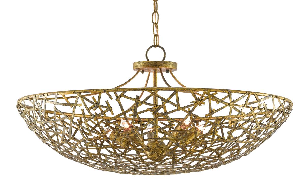 Confetti Bowl Gold Chandelier