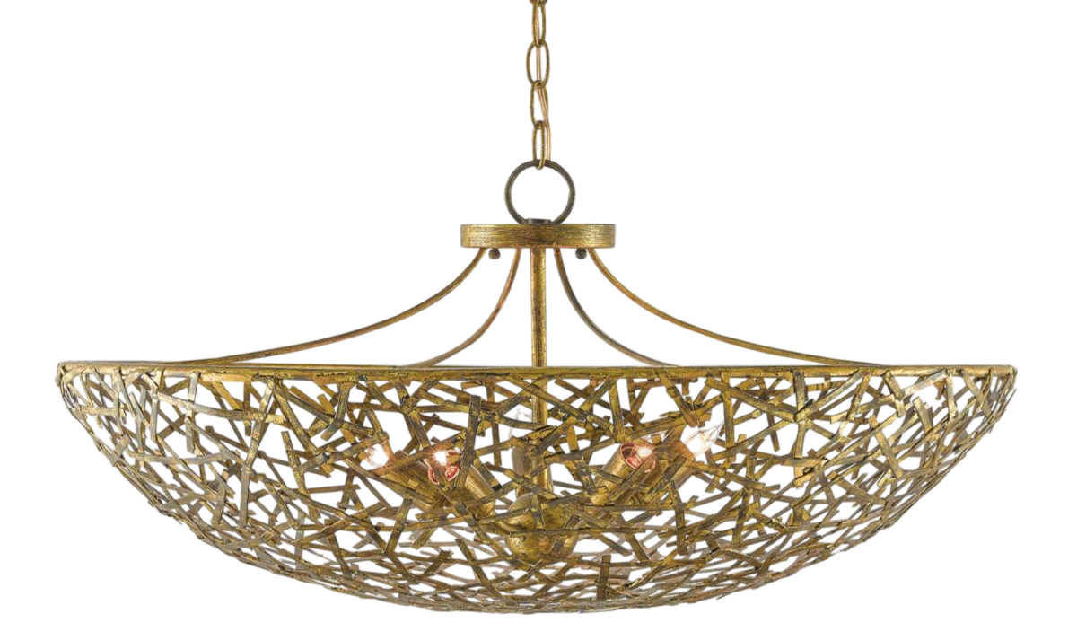 Confetti Bowl Gold Chandelier