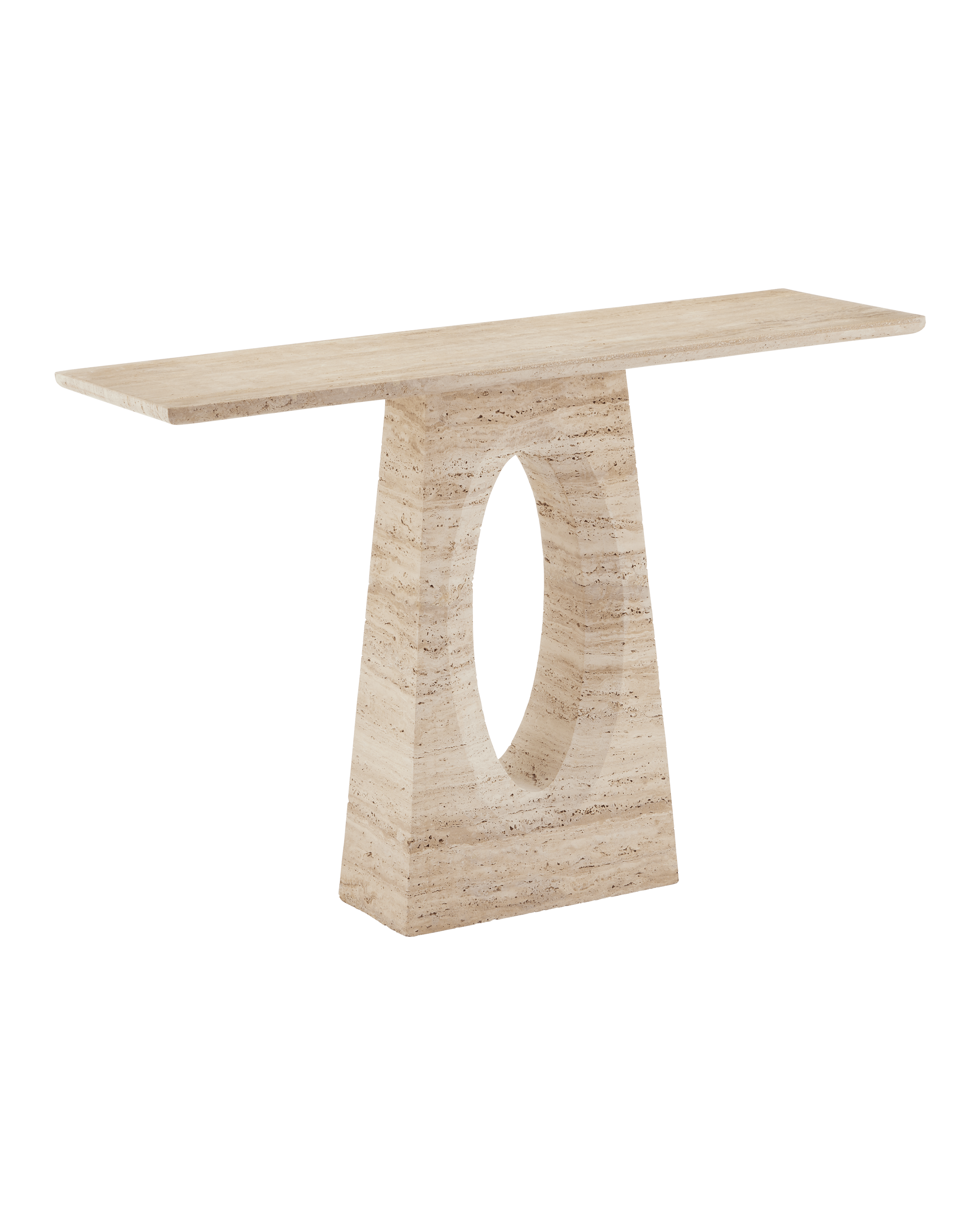 Demi Travertine Console Table