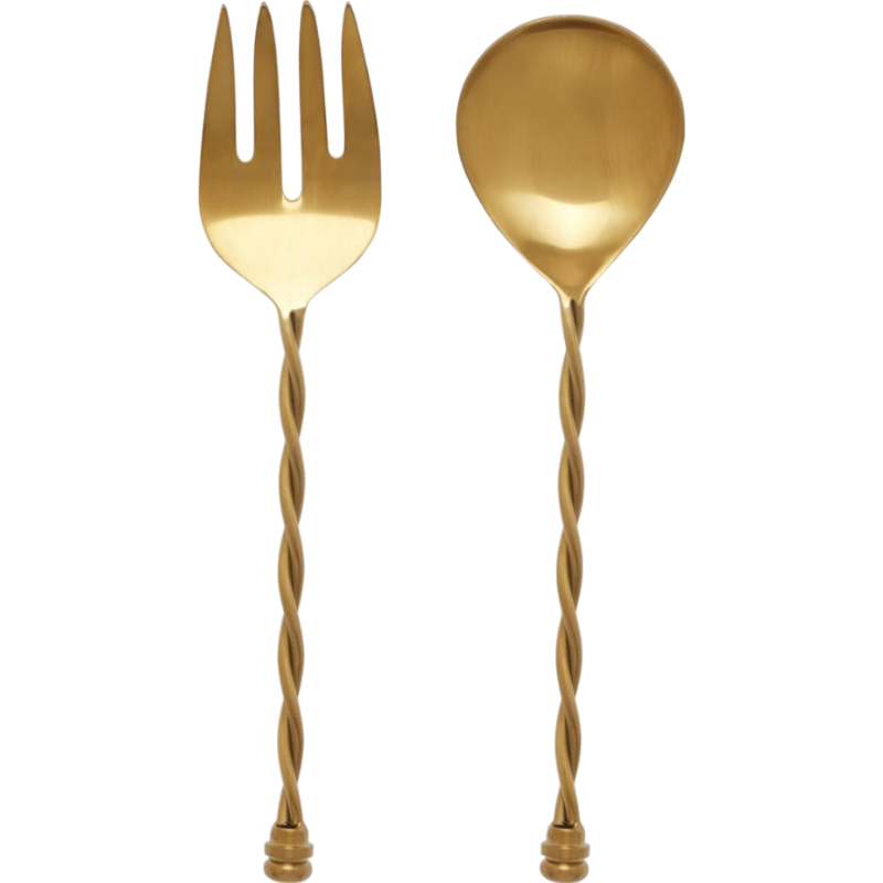 Ellis Matte Gold Two-Piece Serving Set