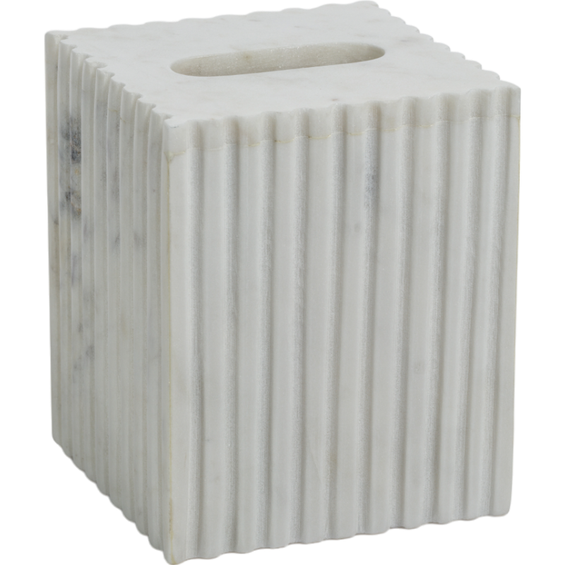 Fluted Marble Tissue Box