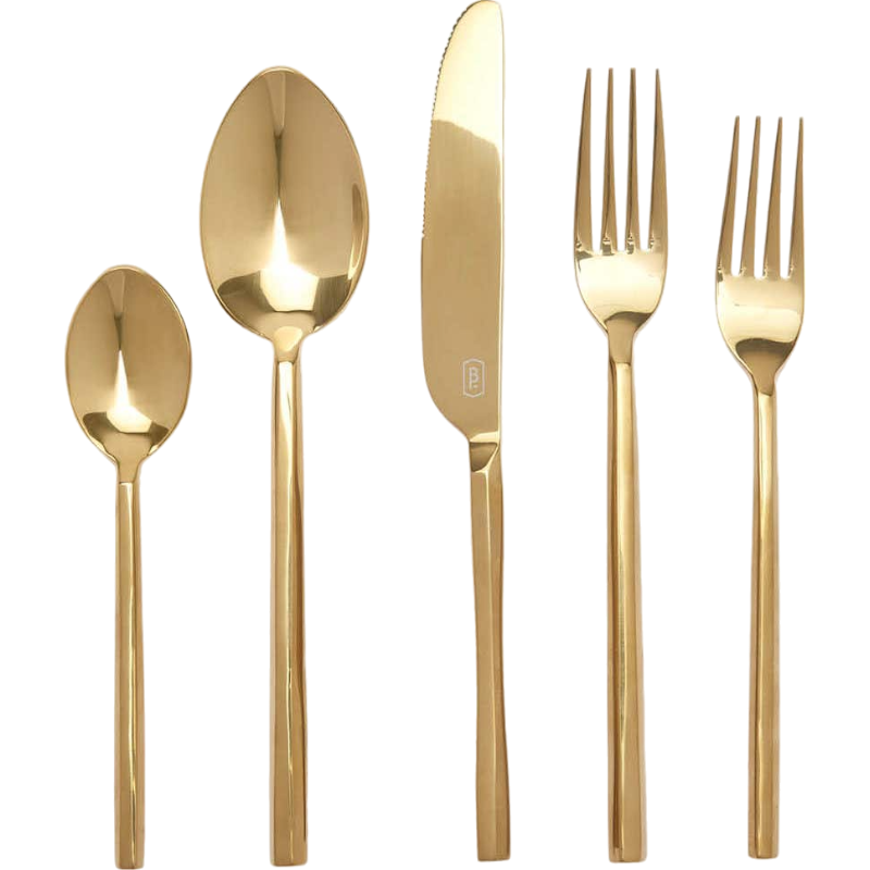 Gwen Polished Gold Flatware Set