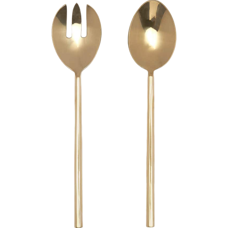 Gwen Polished Gold Two-Piece Serving Set