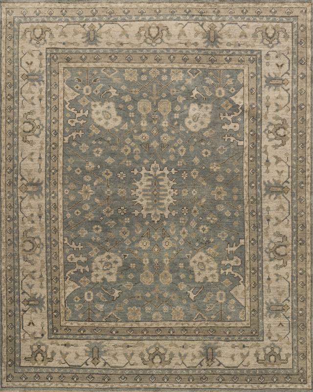 Heirloom Rug, Aqua / Stone