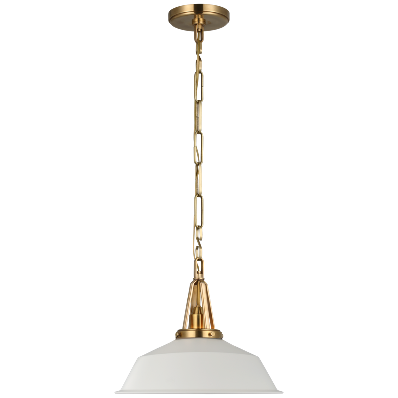 #Finish_Matte White with Antique Burnished Brass - Medium