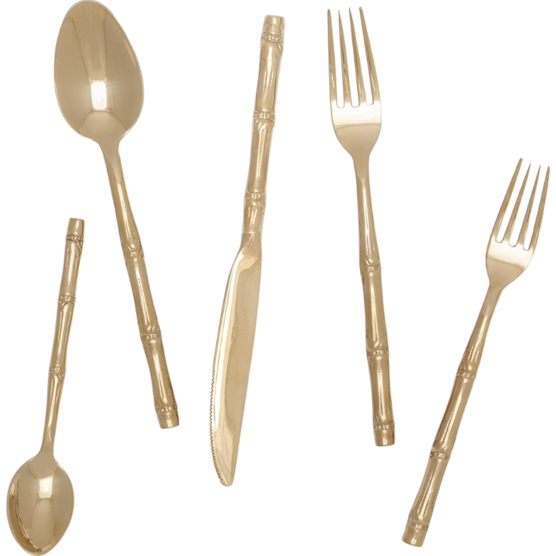 Liliana Polished Gold Flatware Set