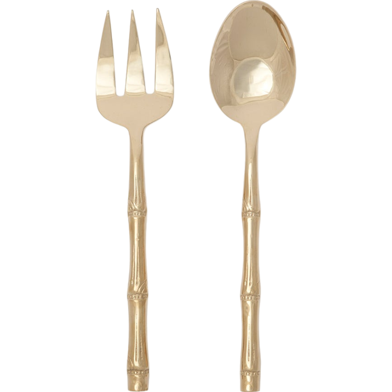 Liliana Polished Gold Two-Piece Serving Set