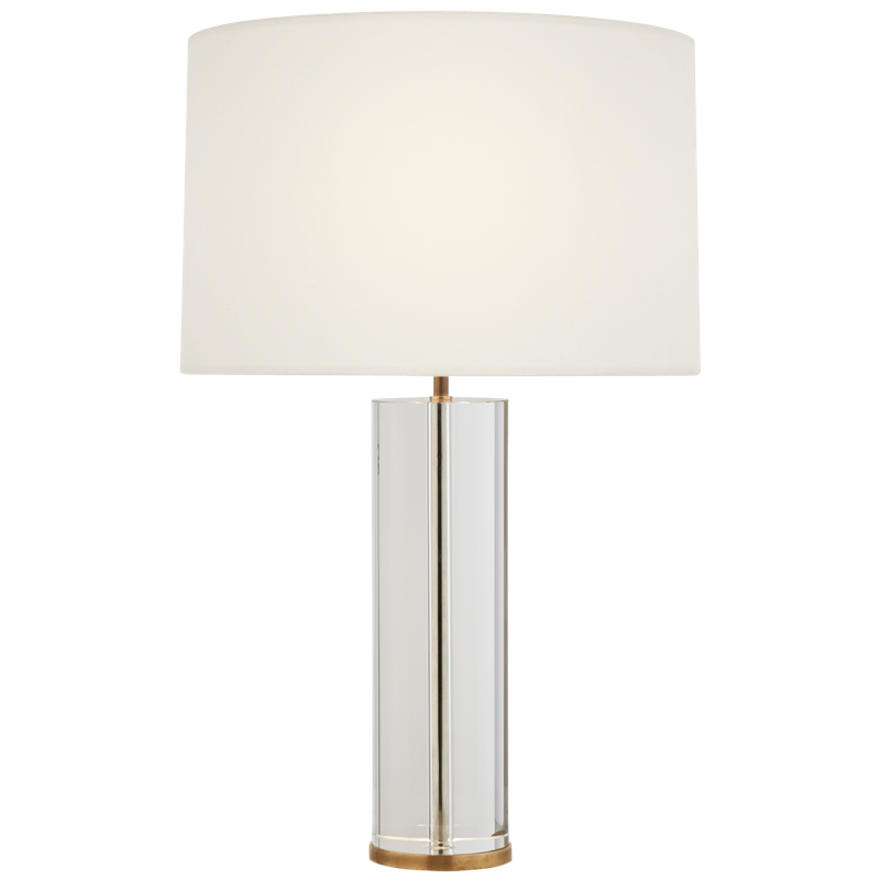 #Finish_Crystal and Brass with Linen Shade - Medium