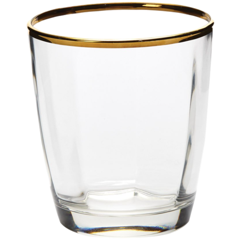 Optical Gold Double Old Fashioned Glass, Set of Four