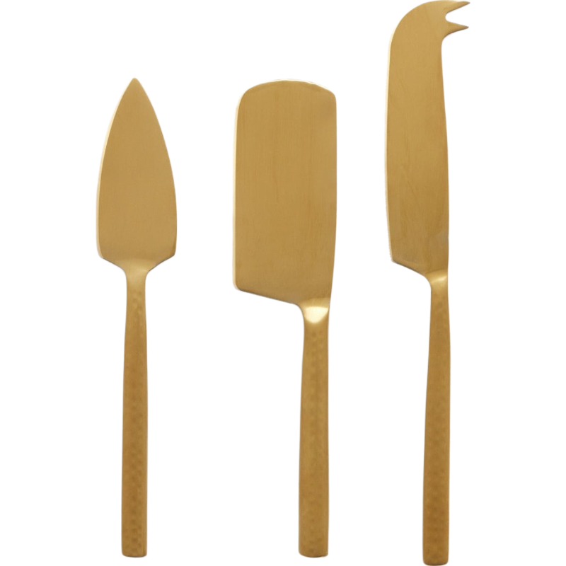 Raymond Matte Gold Cheese Knife Set