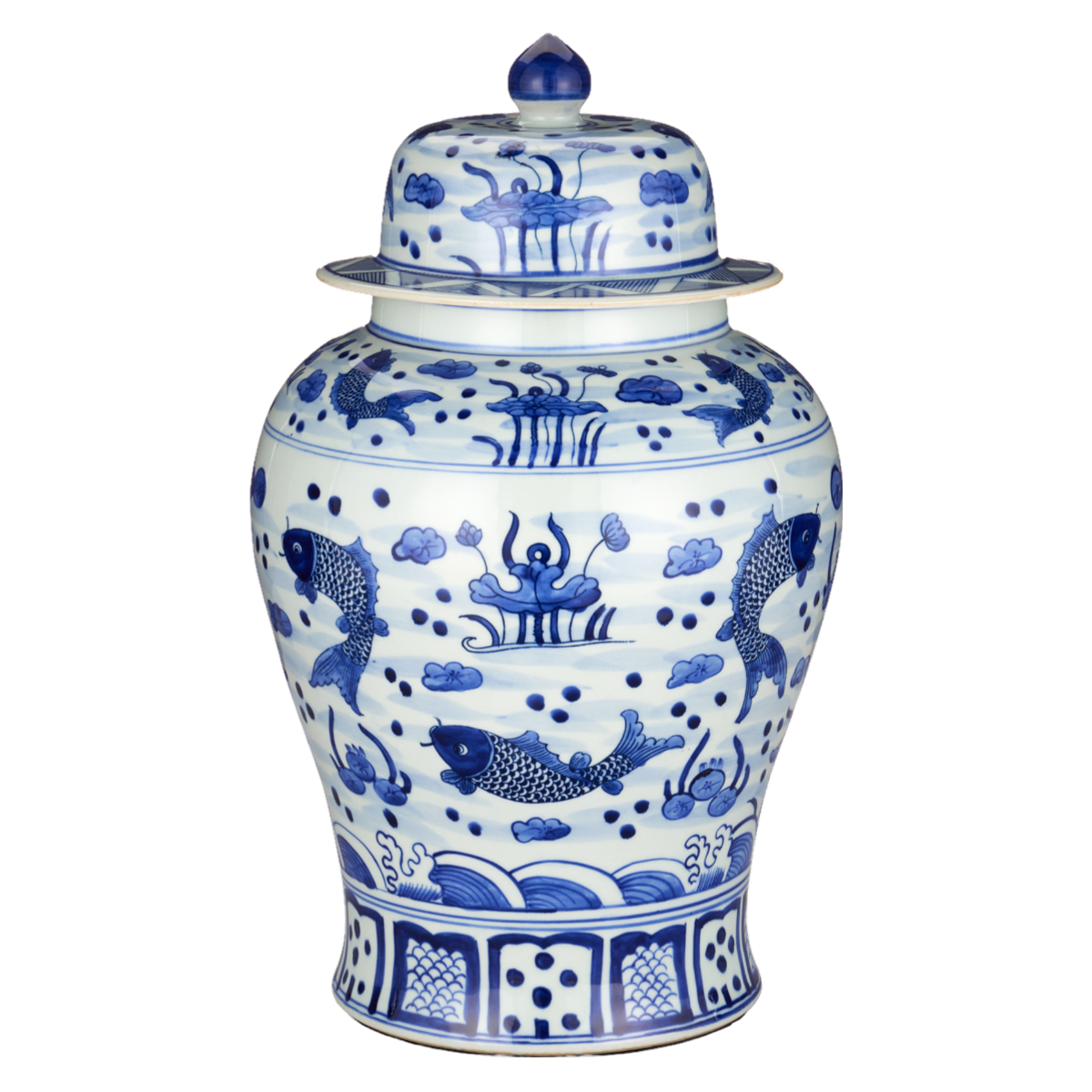 South Sea Blue & White Large Temple Jars