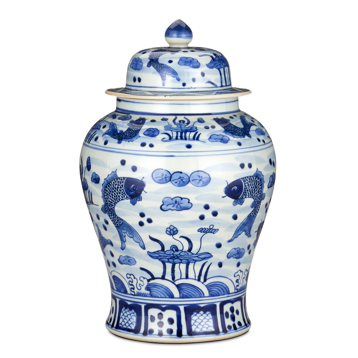 South Sea Blue & White Medium Temple Jars