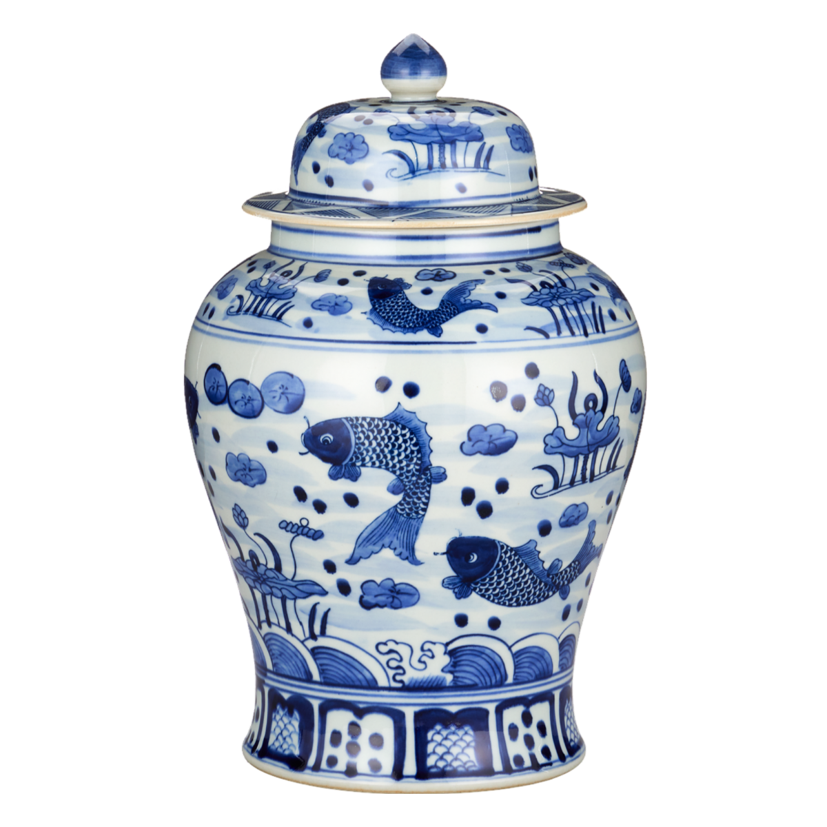 South Sea Blue & White Medium Temple Jars