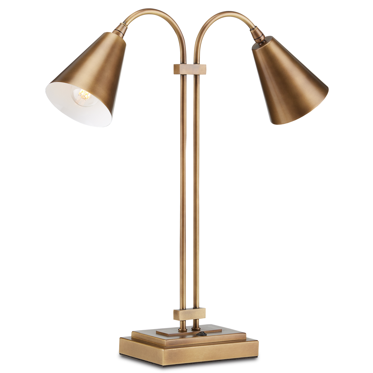 Symmetry Brass Double Desk Lamp